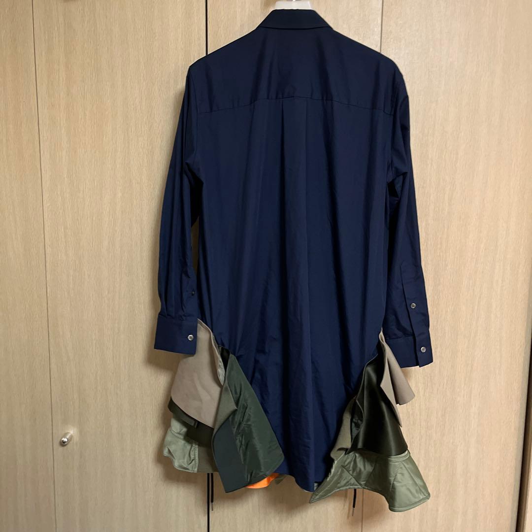 sacai 裾フリル　シャツワンピース