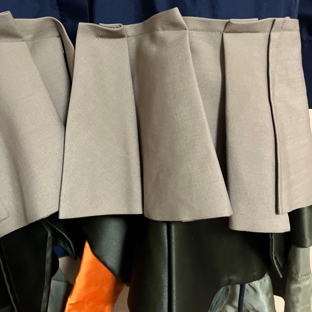 sacai 裾フリル　シャツワンピース