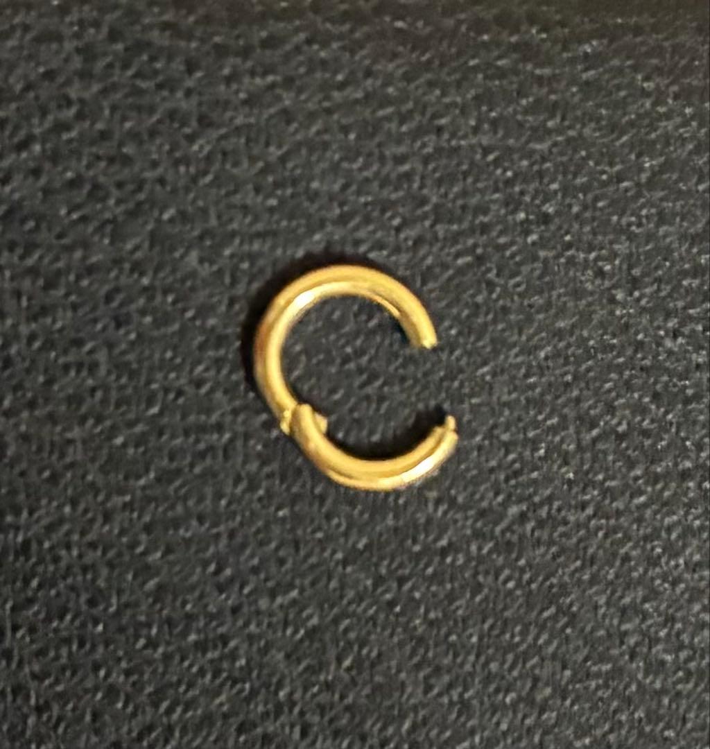 【K18 セグメントリング ピアス フープ】