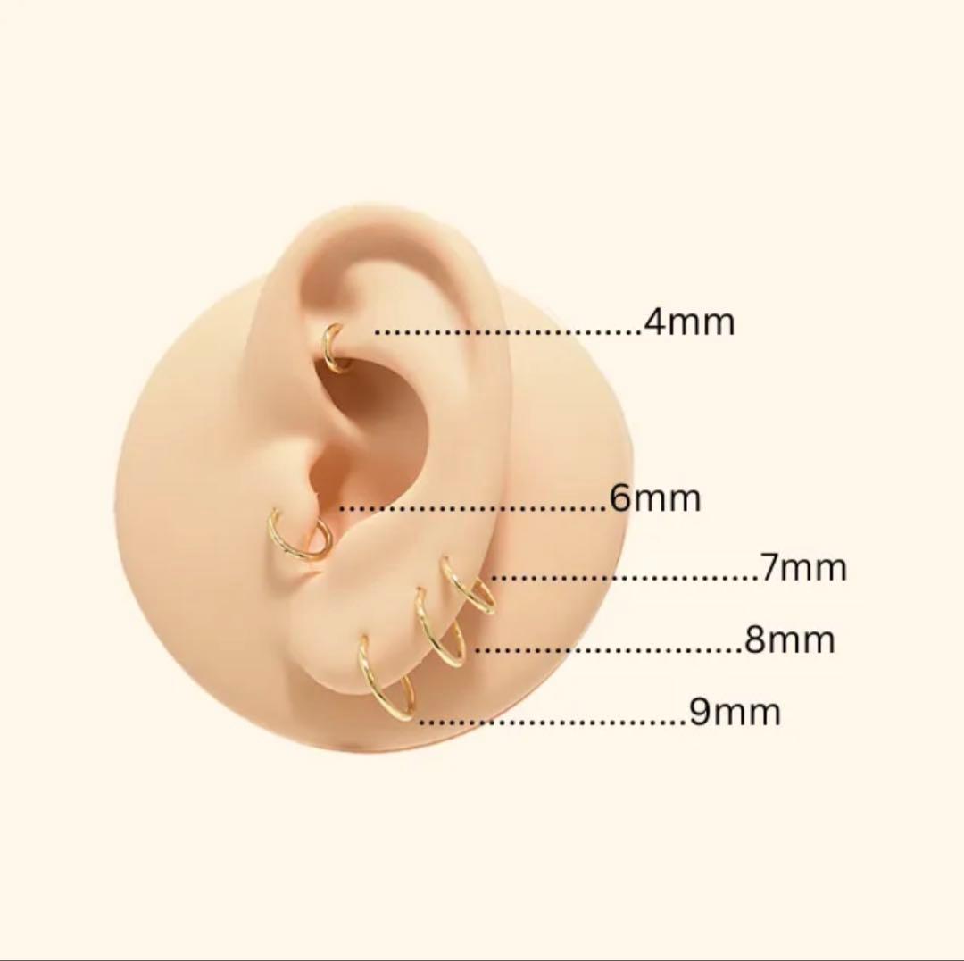 【K18 セグメントリング ピアス フープ】