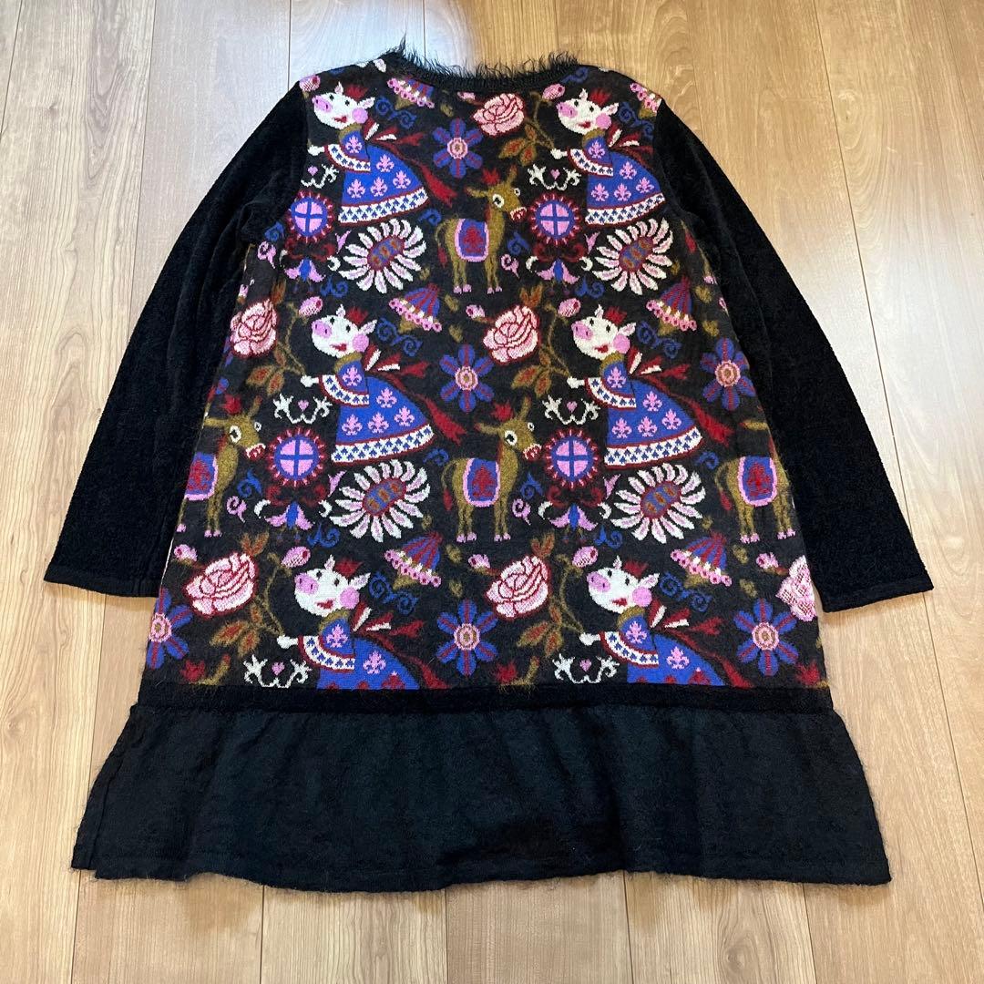 OLLEBOREBLA アルベロベロ　ニットロングチュニック　ぶたさんとロバ