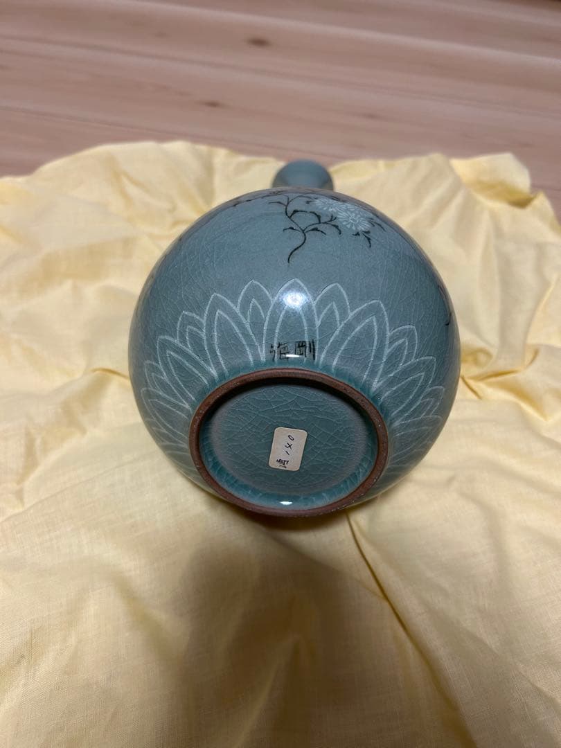 韓国人間文化財 柳海剛 (柳根瀅)作 高麗青磁 花瓶