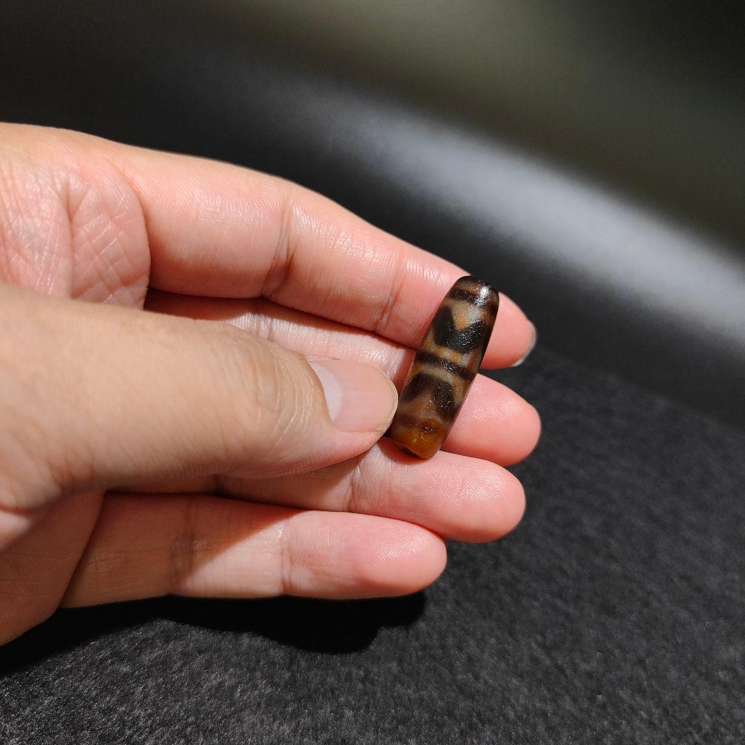 A24 老礦天珠　四線虎牙　天珠　天然石　鉱物　風水　開運　御守 ブレスレット