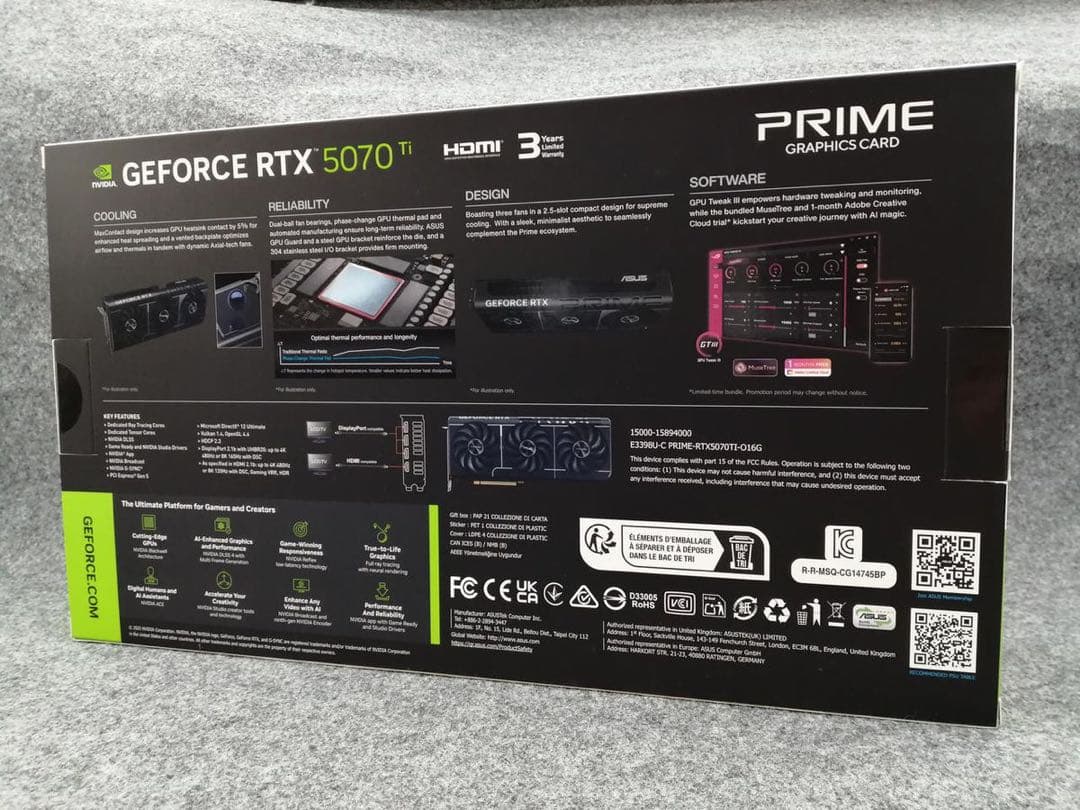 ASUS GeForce RTX 5070 Ti 16GB OC 保証付