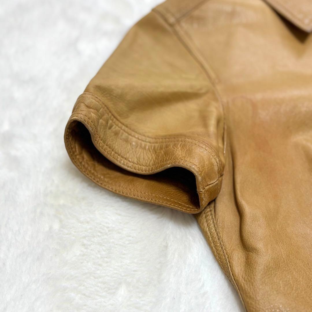 PRADA プラダ ヴィンテージ アーカイブ レザーシャツ キャメル カーフ