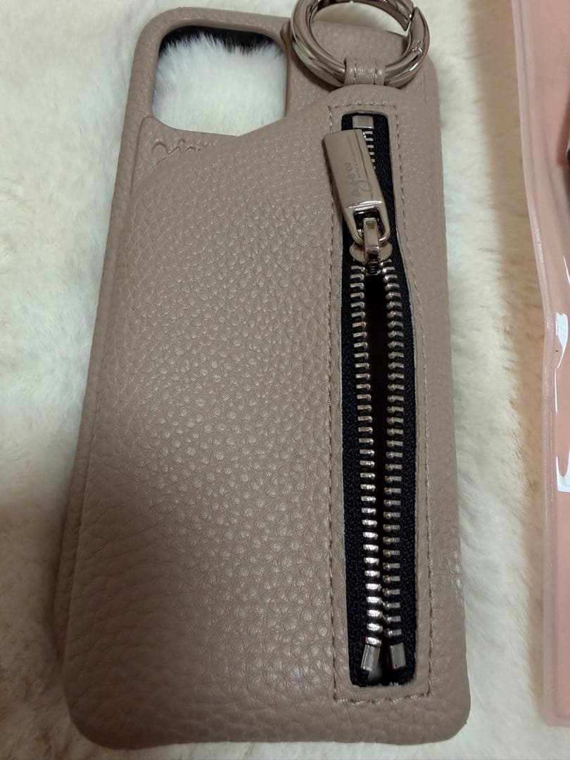ajew (正規品)ベージュ ジッパー付き iPhone12Promaxケース
