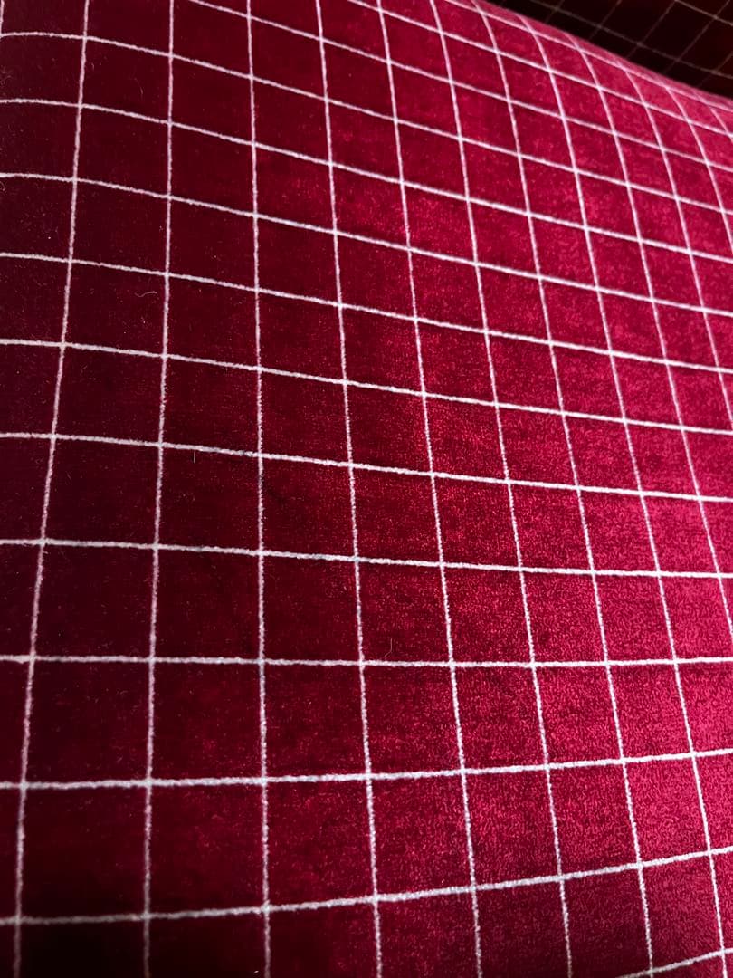 レトロなチェック柄ソファ（送料込み）おさるのジョージ