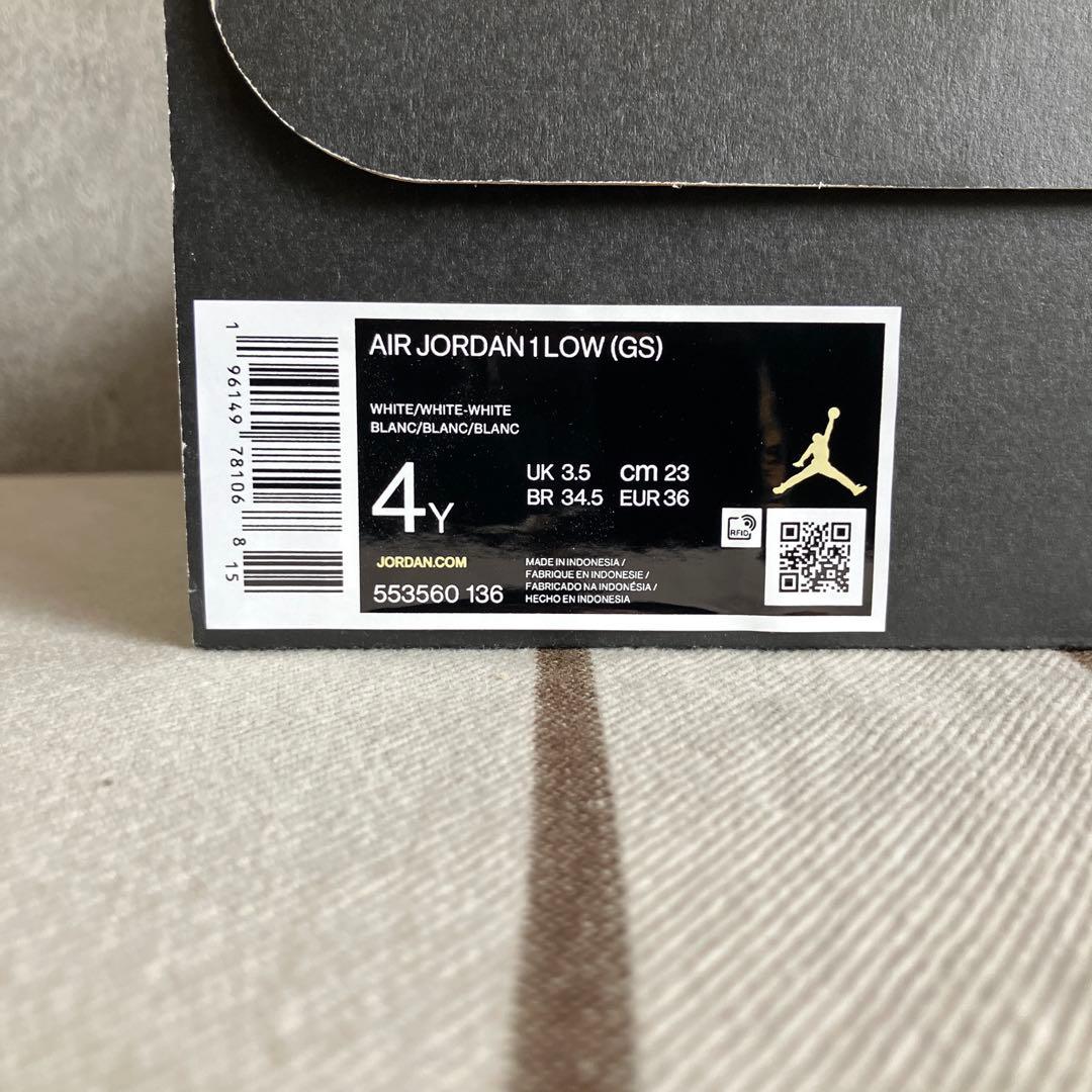 未使用　AIR JORDAN １LOW GS キッズ　23cm ホワイト
