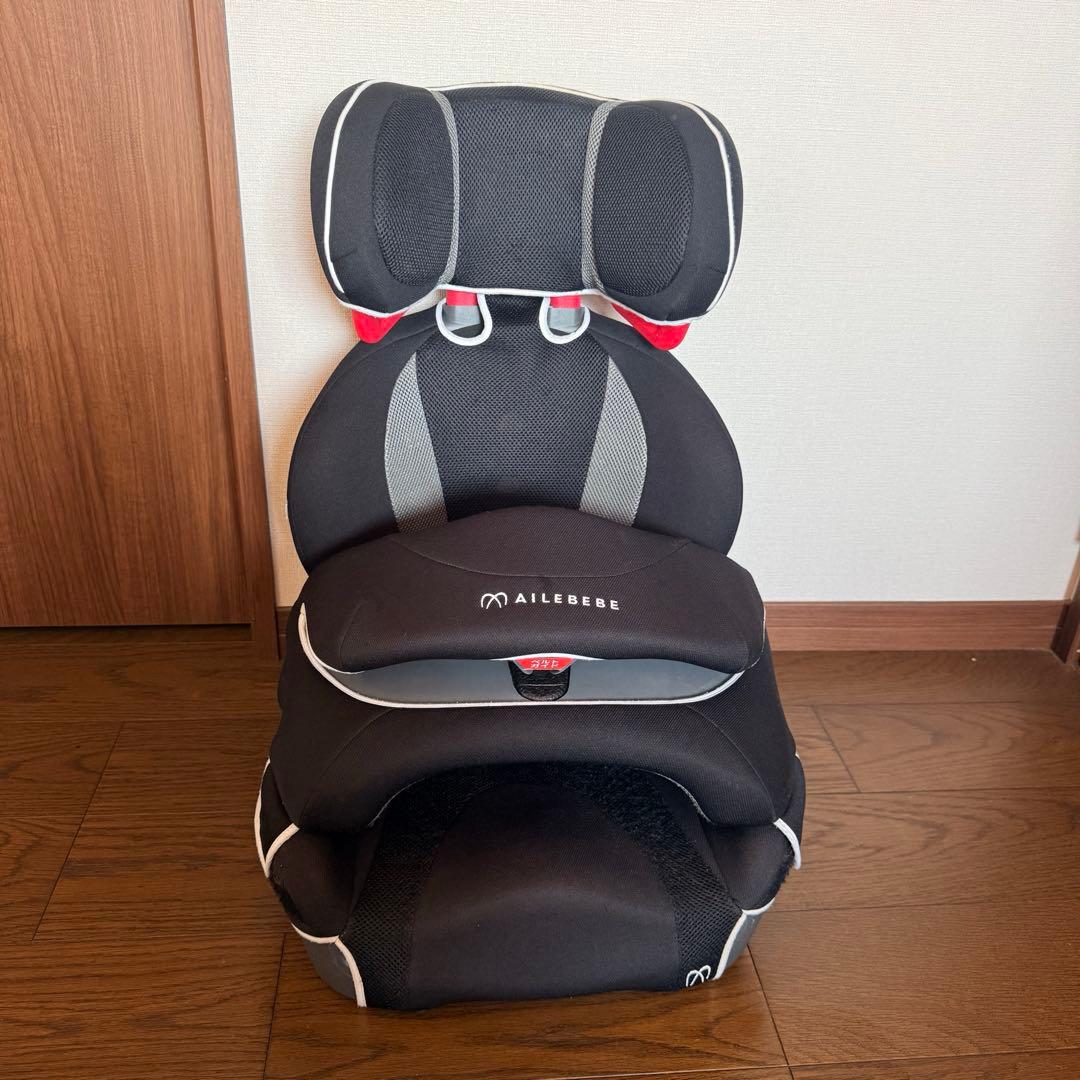 【ミドリ】エールべべ ジュニアシート サラット3ステップ クワトロST 黒