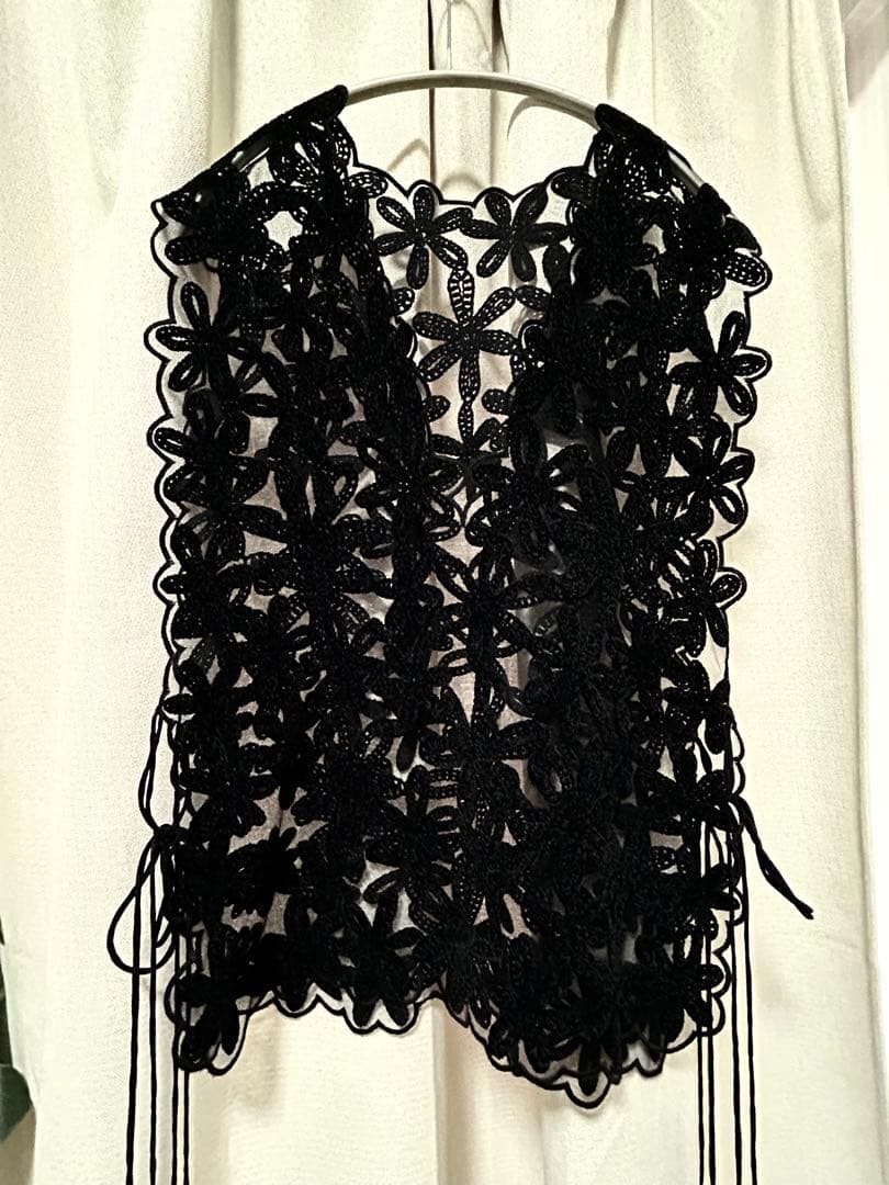 【美品】SALON adam et rope フラワーモールエンブロイダリージレ