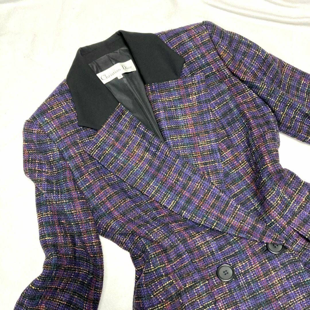 Christian Dior テーラードジャケット ダブル　シルク混　9号