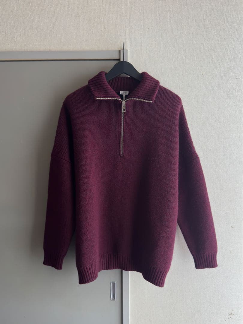 【美品】LOEWE HALF-ZIP ANAGRAM WOOL PULLOVER