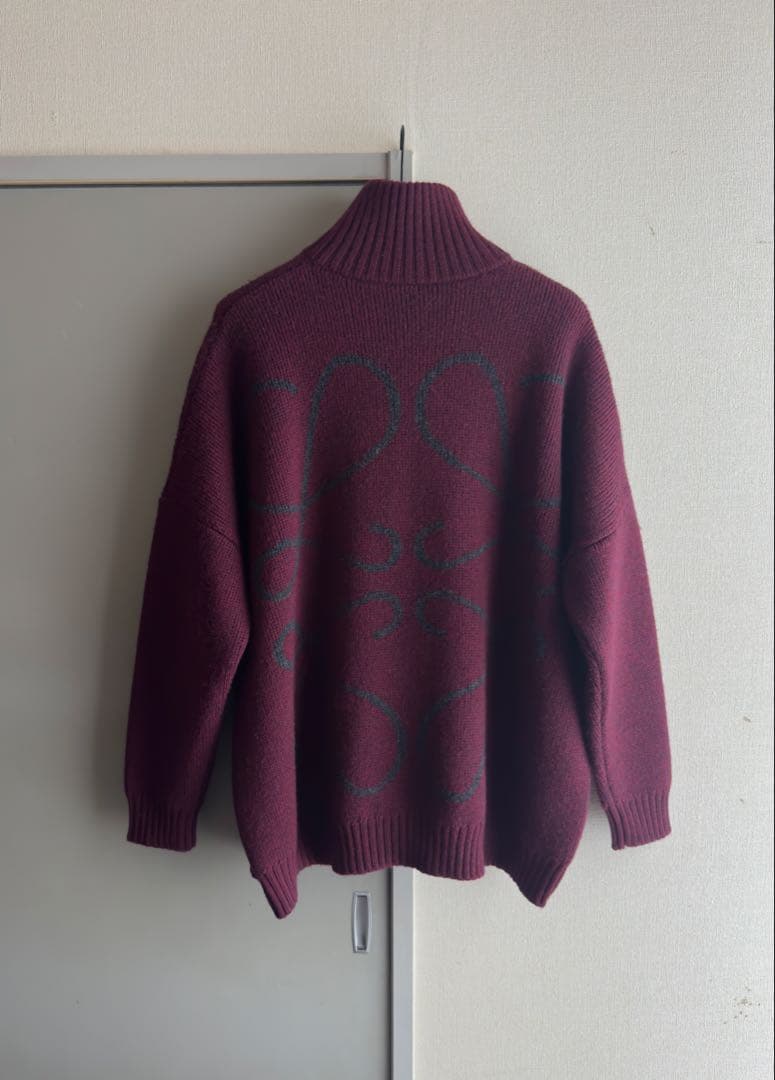 【美品】LOEWE HALF-ZIP ANAGRAM WOOL PULLOVER