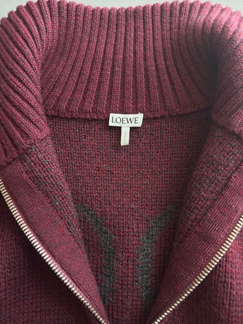 【美品】LOEWE HALF-ZIP ANAGRAM WOOL PULLOVER