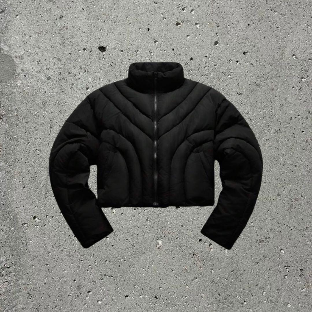 ジャケット・アウター Opium-Black cropped down jacket 00s