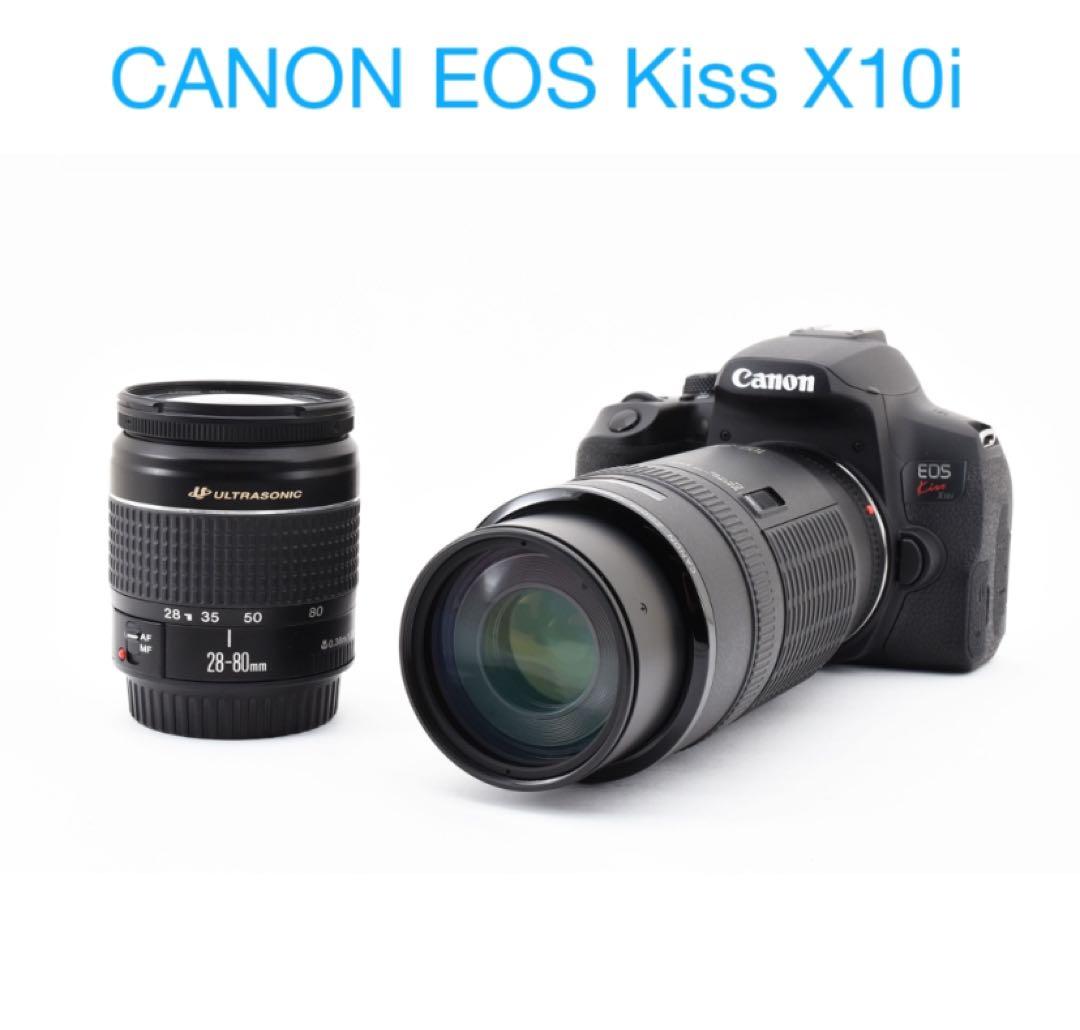 保証付き/Canon EOS Kiss X10i標準&望遠ダブルレンズセット