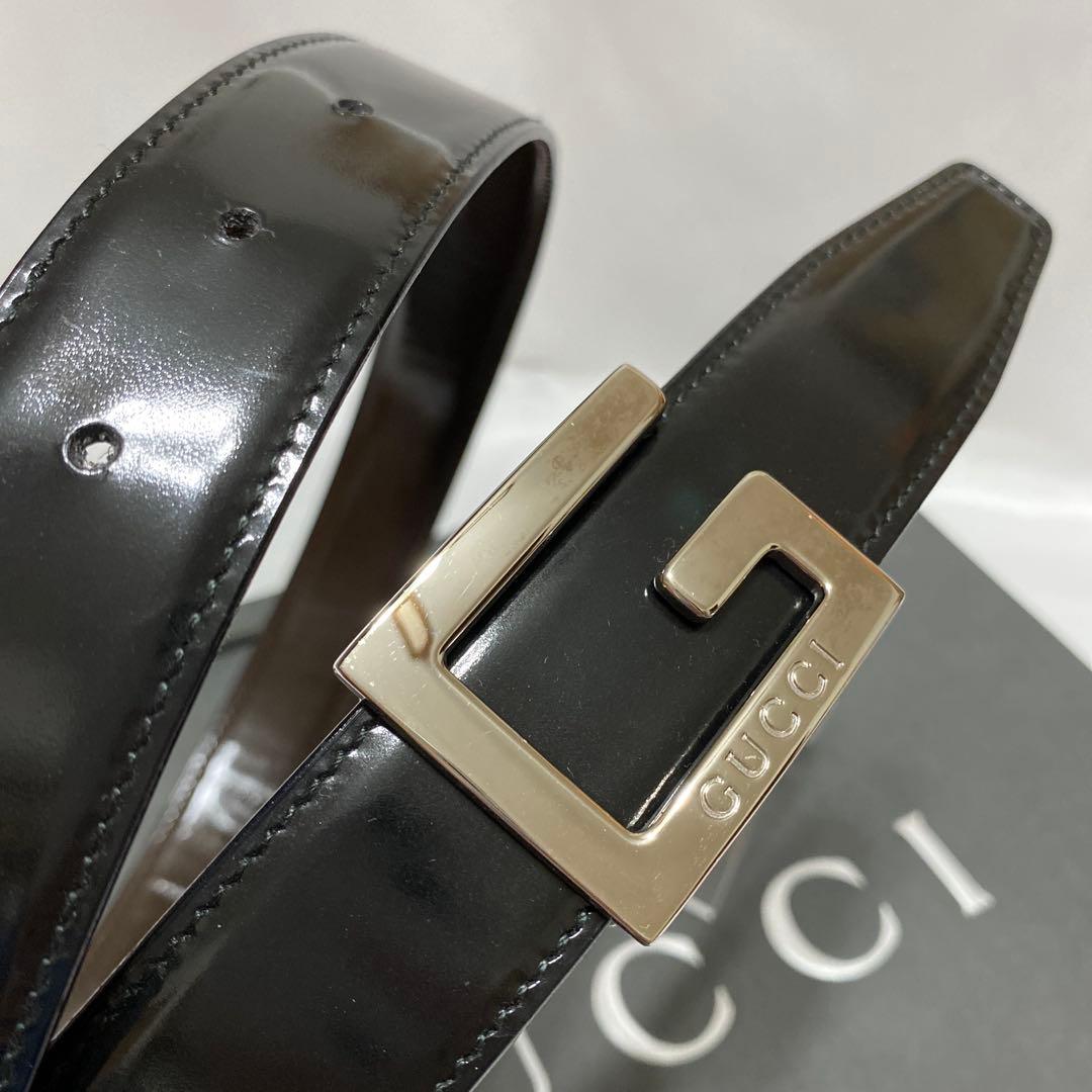 美品　グッチ　GUCCI　ベルト　スクエアGバックル