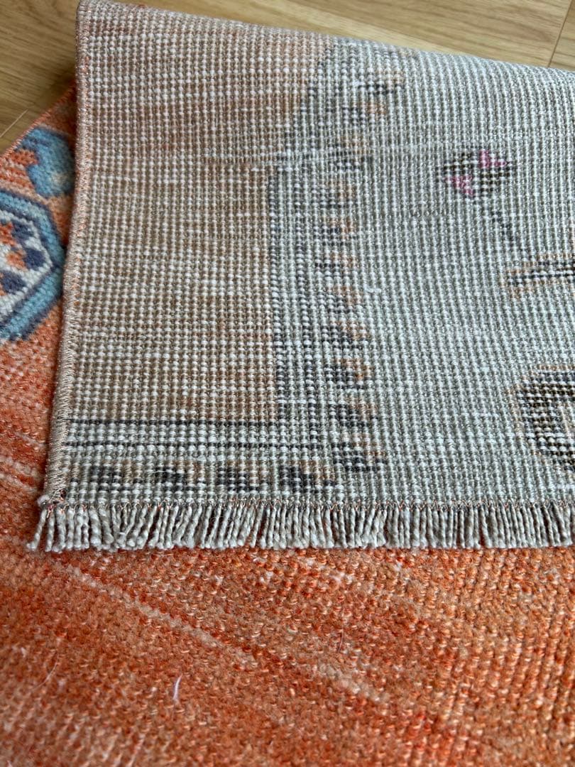 トライバルラグ・トルコヴィンテージラグ・ウール約65×195cm