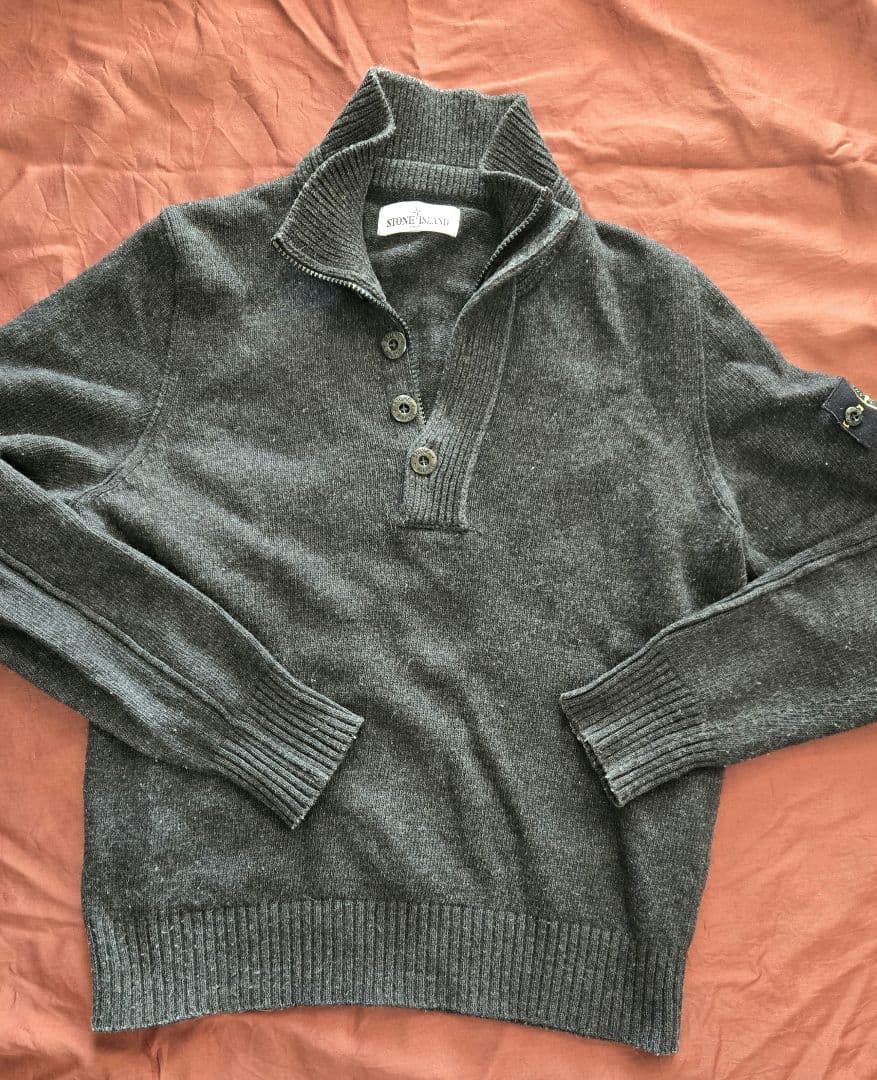 STONE  ハーフジップセーター M ダークグレー