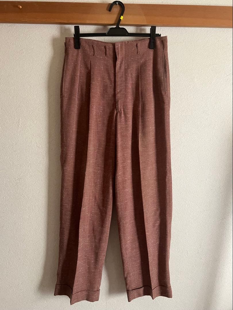 【スペシャル】50s レーヨン混 ギャバスラックス かすりネップ 2タック