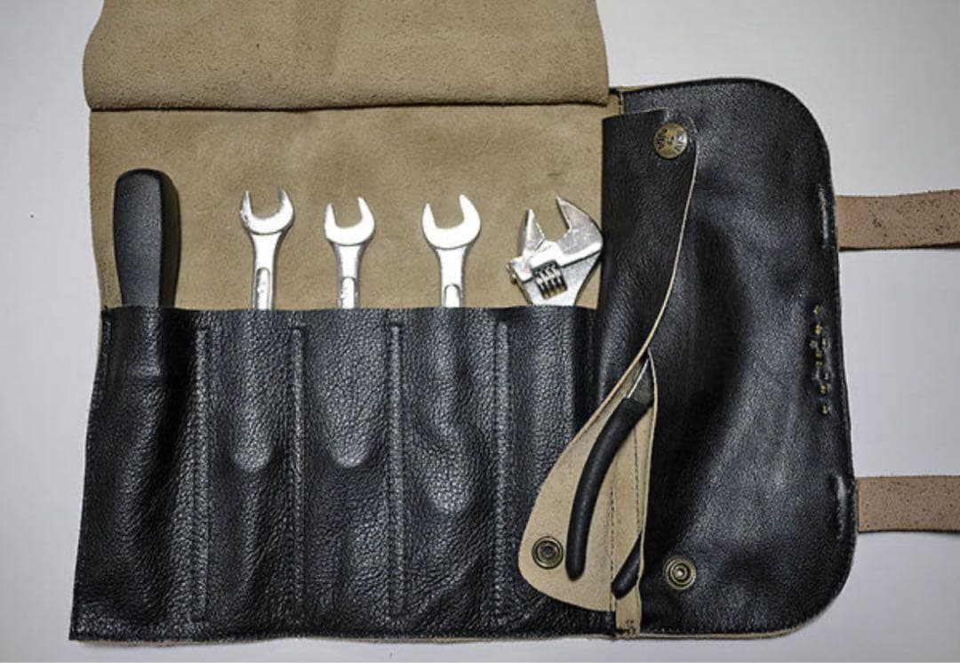 VIN&AGE TYPE VTB1 レザーツールロール ネイビー/ゴールド