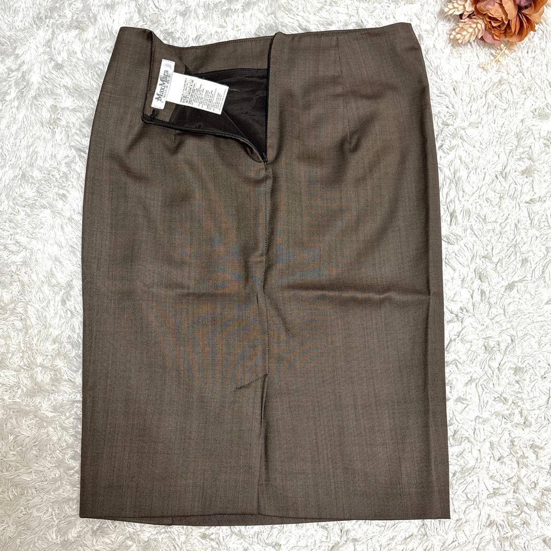 MAX MARA 高級 白タグ セットアップ スーツ フォーマル スカート 茶色
