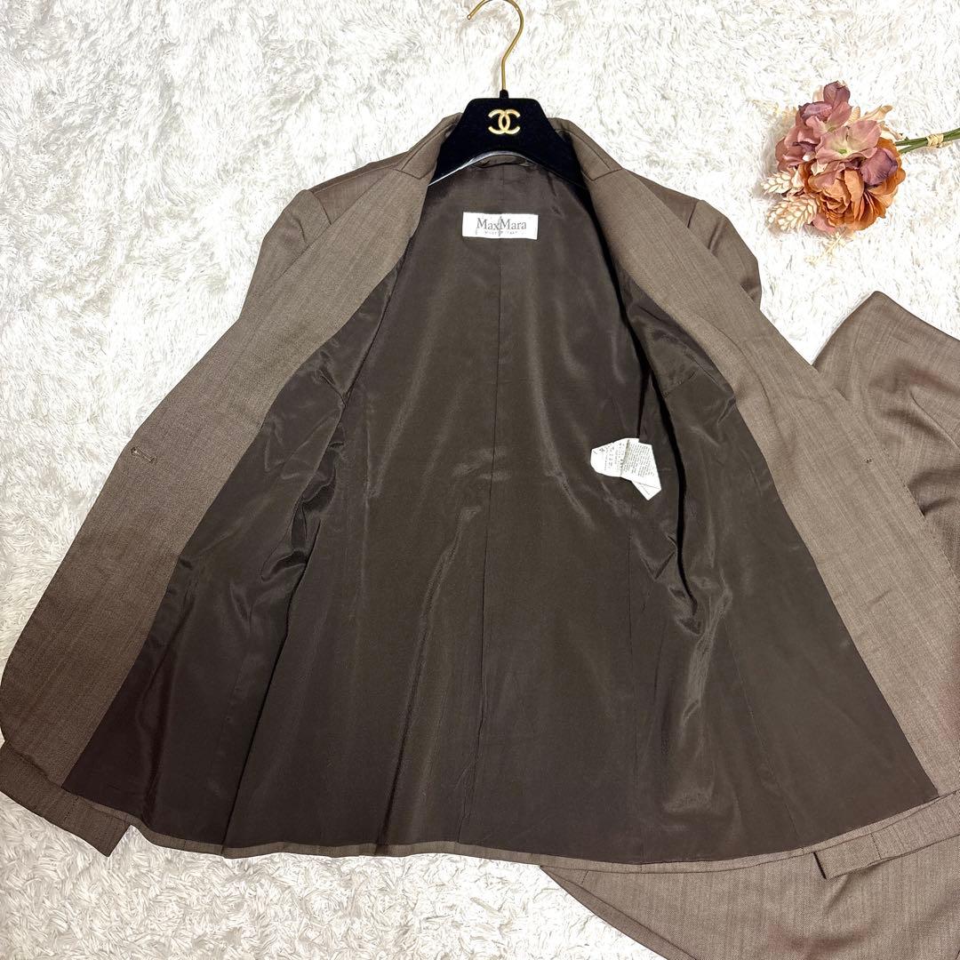 MAX MARA 高級 白タグ セットアップ スーツ フォーマル スカート 茶色