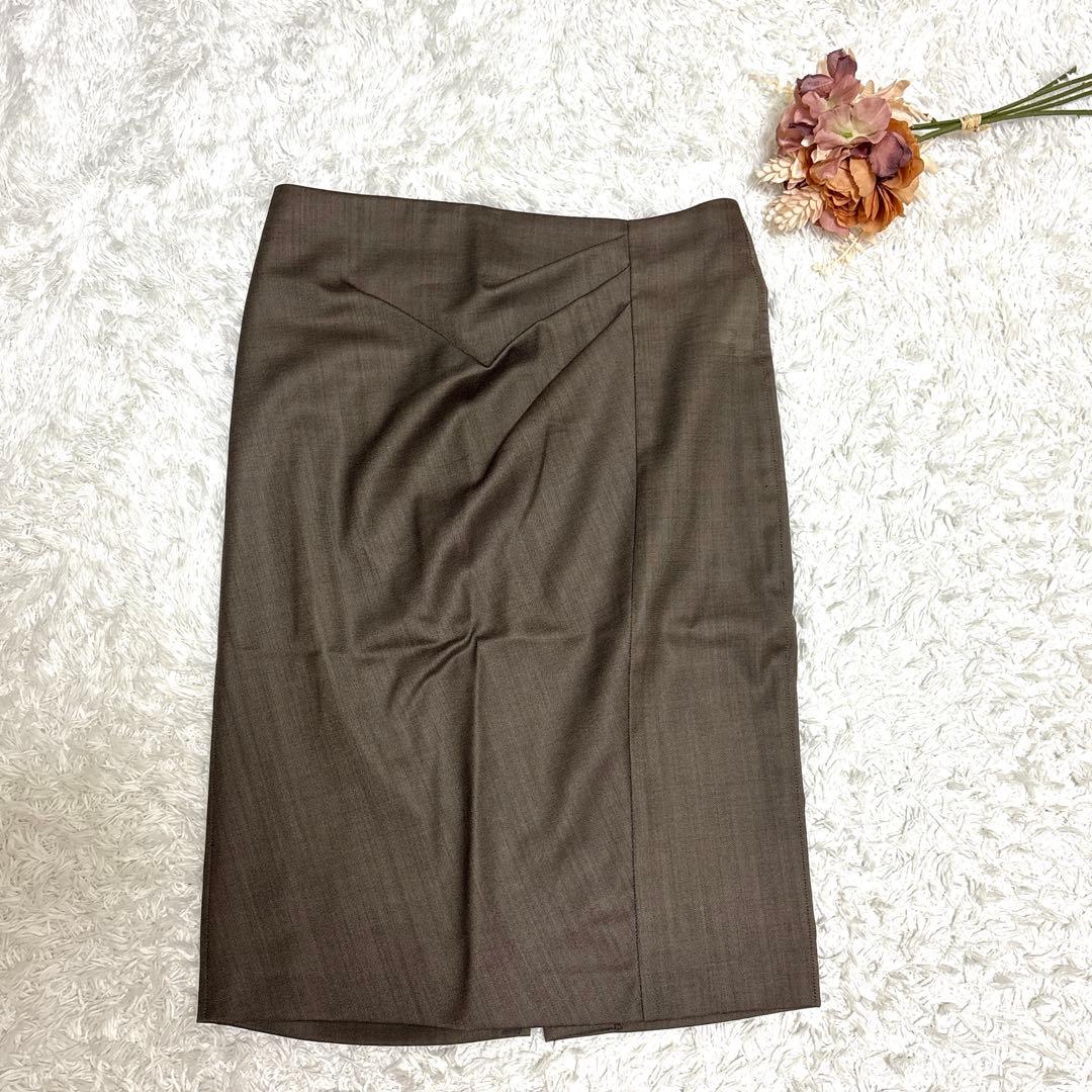 MAX MARA 高級 白タグ セットアップ スーツ フォーマル スカート 茶色