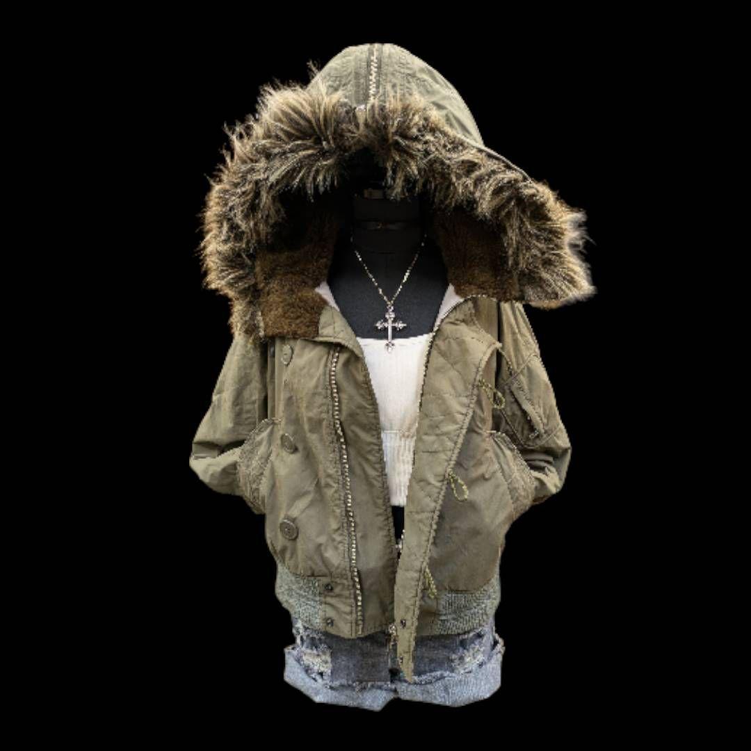 平成ギャル　y2k グランジ　ファー付き　N2B フライトジャケット　ギミック