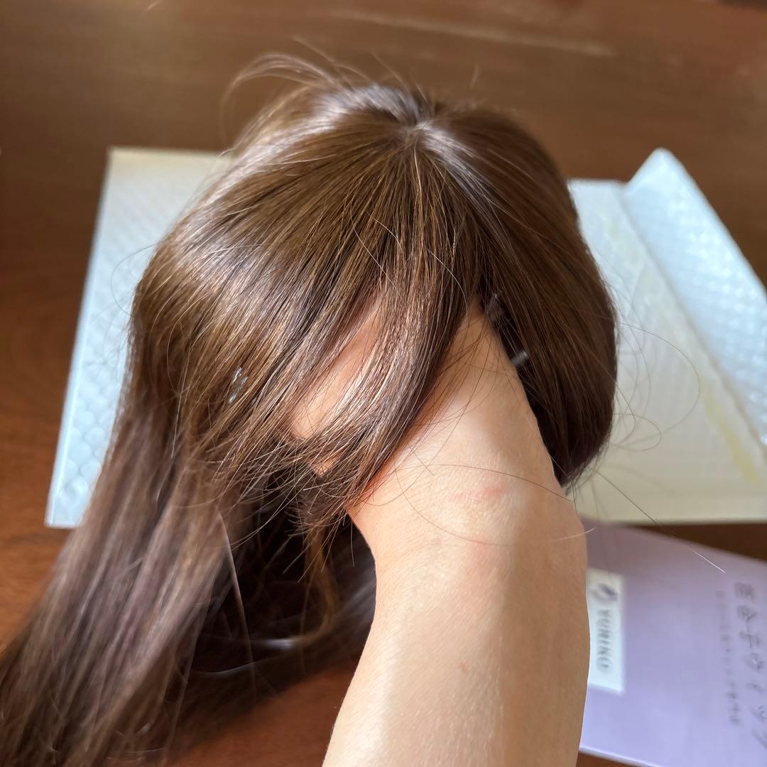 百合子ウィッグ　前髪ウィッグ　スズメ 　　　　　　　アッシュ系ブラウン　前髪あり