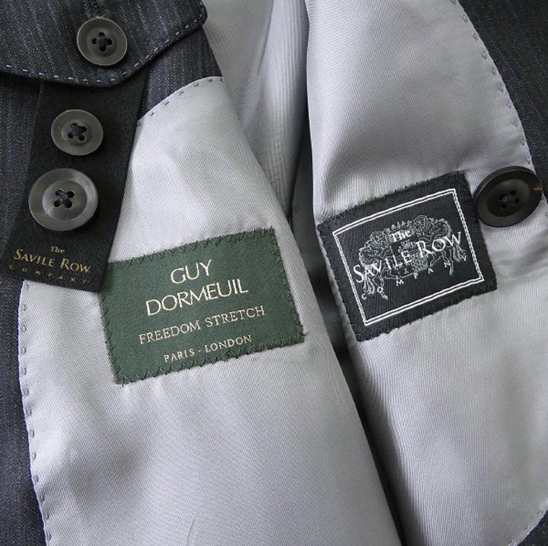 【新品】サヴィルロウ DORMEUIL ウール スーツ YA6 濃灰 紺