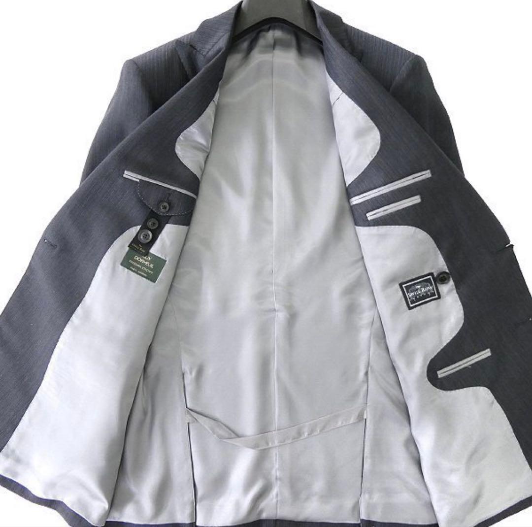 【新品】サヴィルロウ DORMEUIL ウール スーツ YA6 濃灰 紺