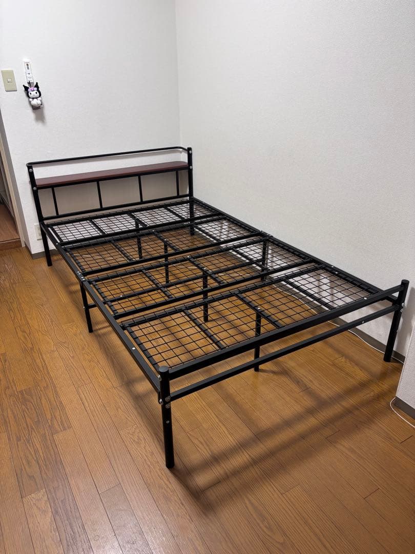 WLIVE パイプベッド セミダブル ACH622スチール製 ブラック　説明書付