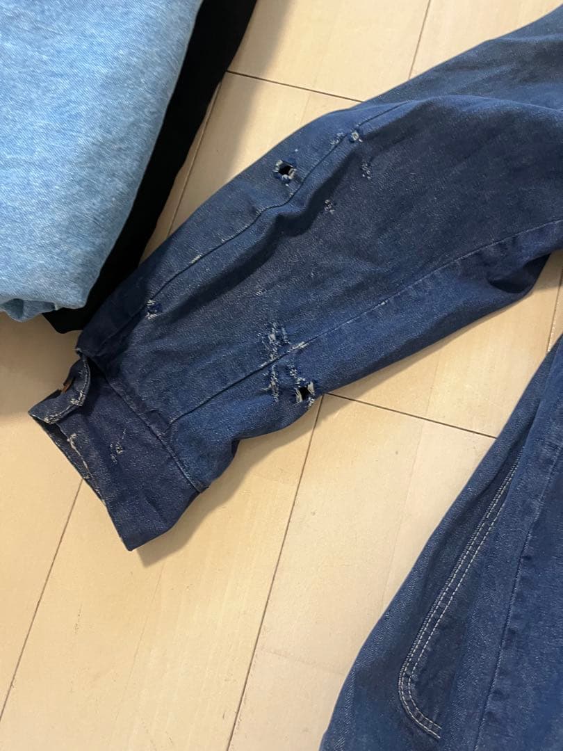 60s 70s デニム　カバーオール　ラングラー　濃紺