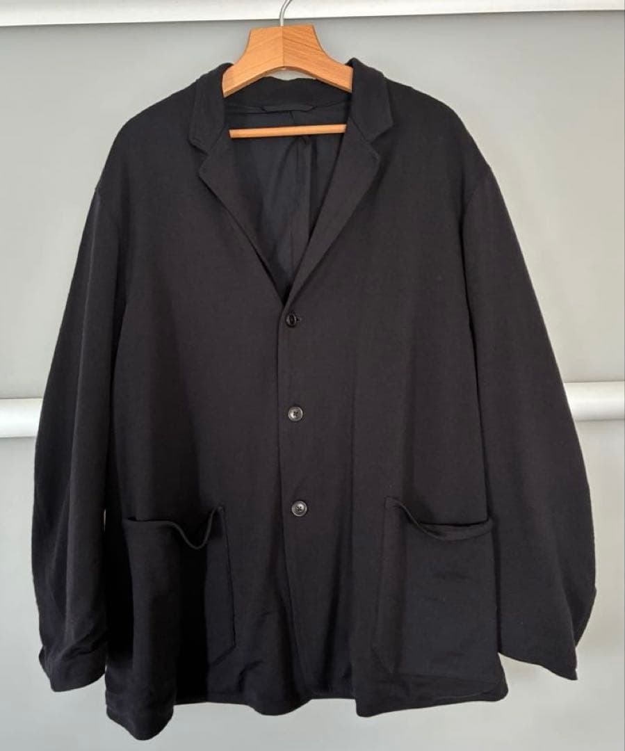 COMOLI 24AWウールニットジャケット　サイズ1 ネイビー