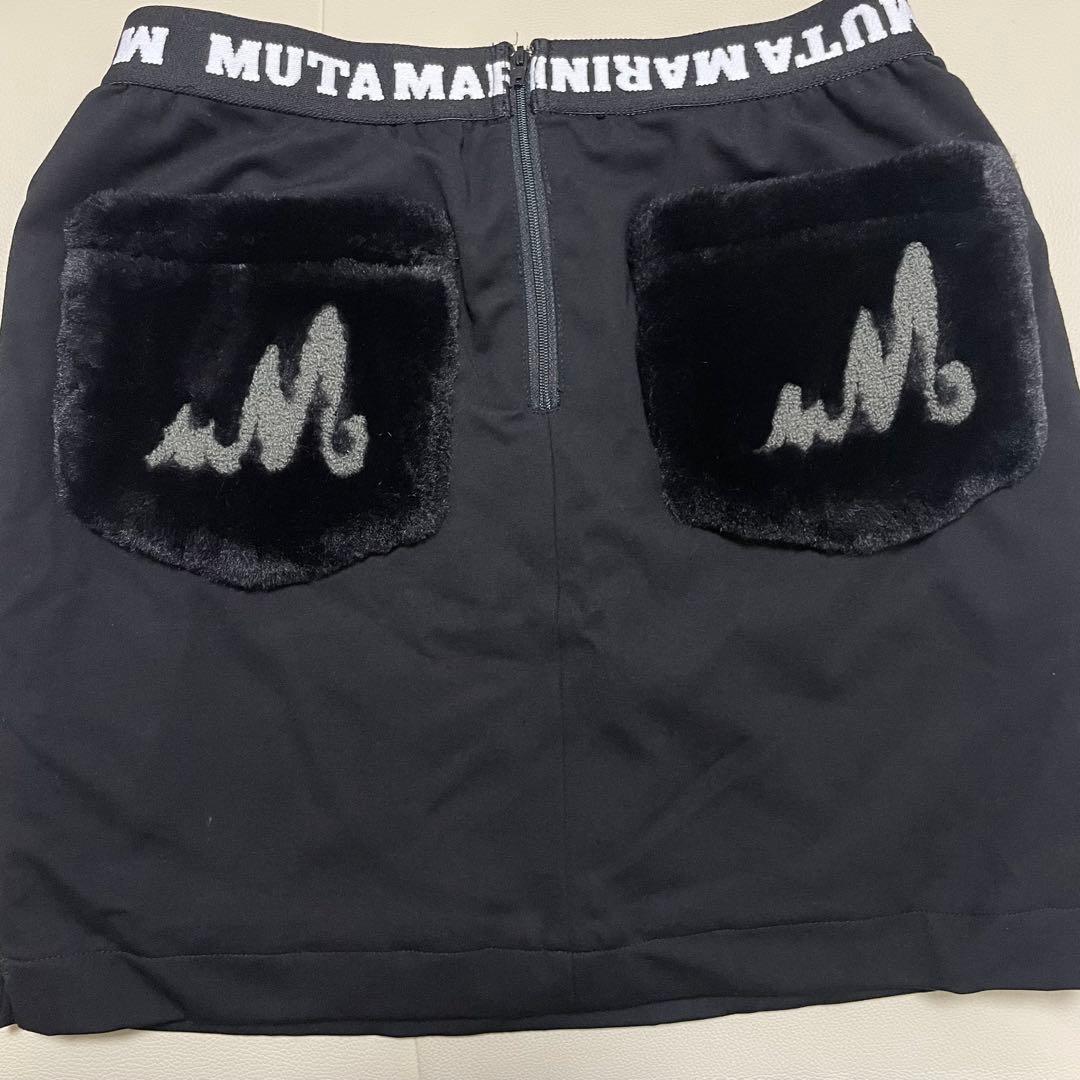 MUTAMARINE レディーススカート 黒　ファーポケット　タイトミニ　ゴルフ