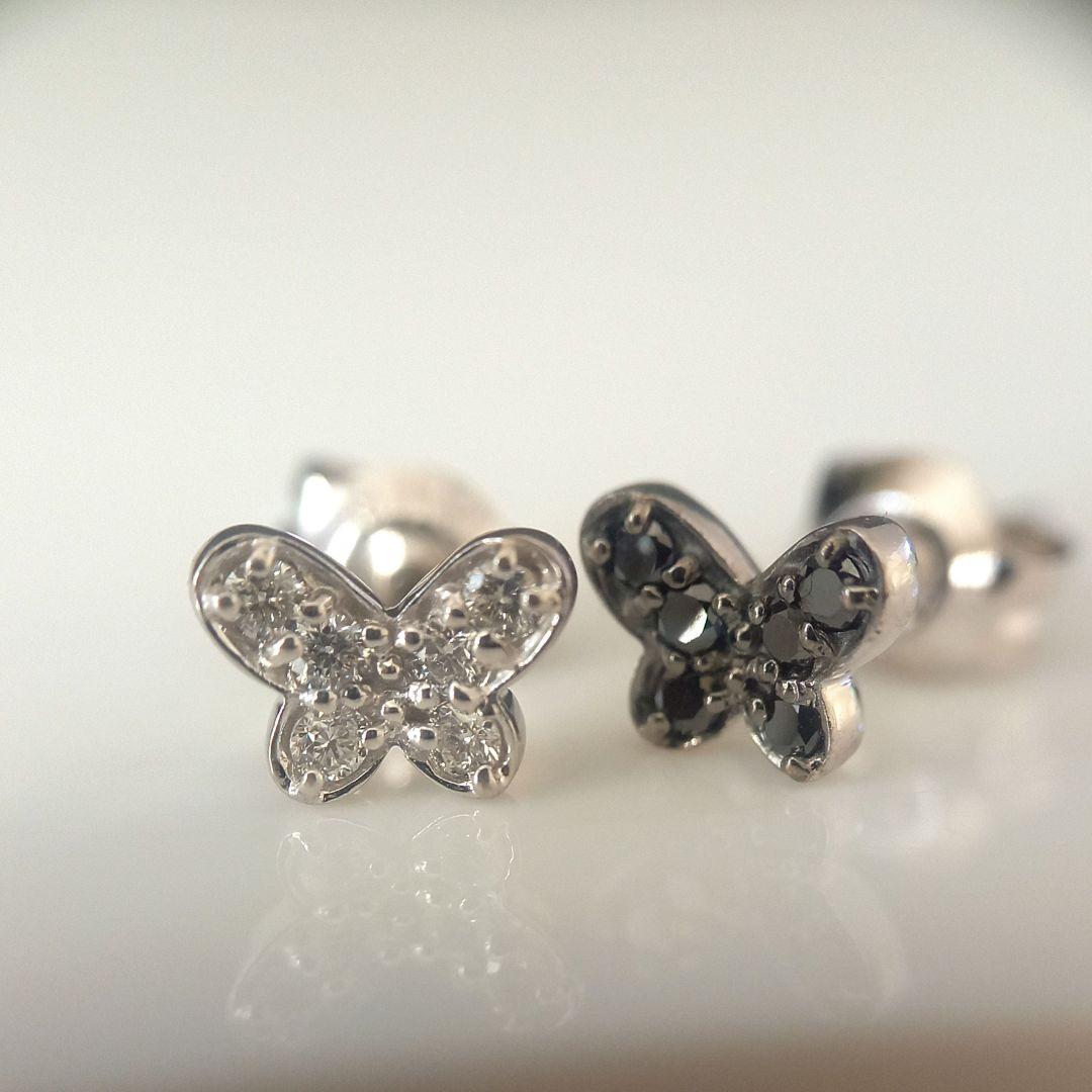 専用 K18WG ダイヤモンド 蝶ピアス(両耳)