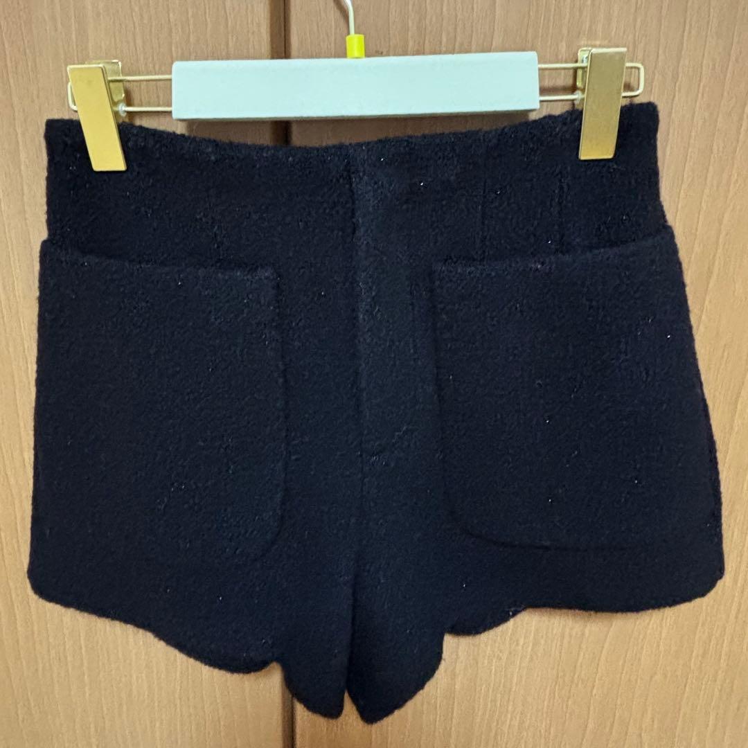 herlipto Twinkle Wool Boucle Shorts ブラック