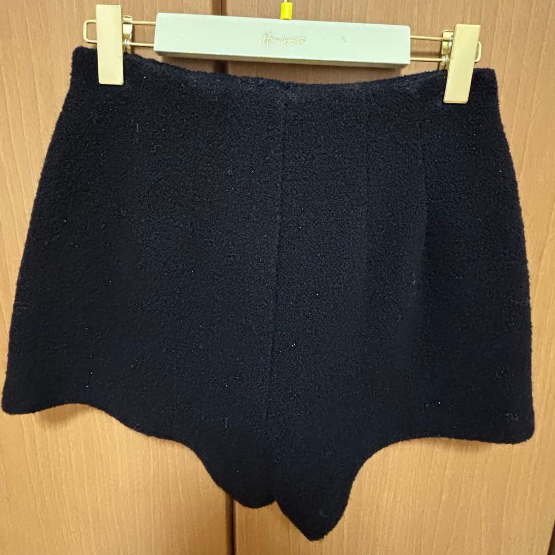 herlipto Twinkle Wool Boucle Shorts ブラック