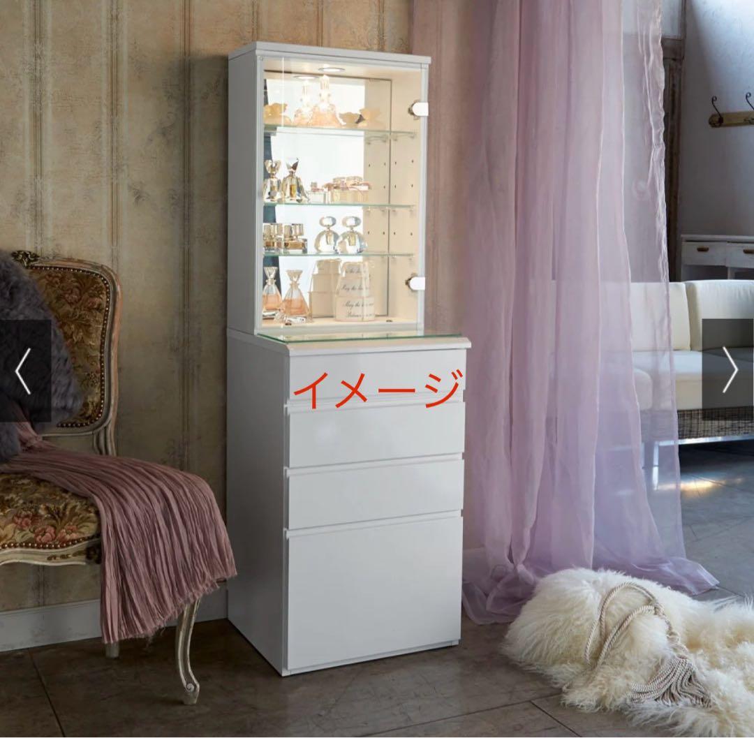 【新品未使用】LEDライト付女優ドレッサー60cmホワイト