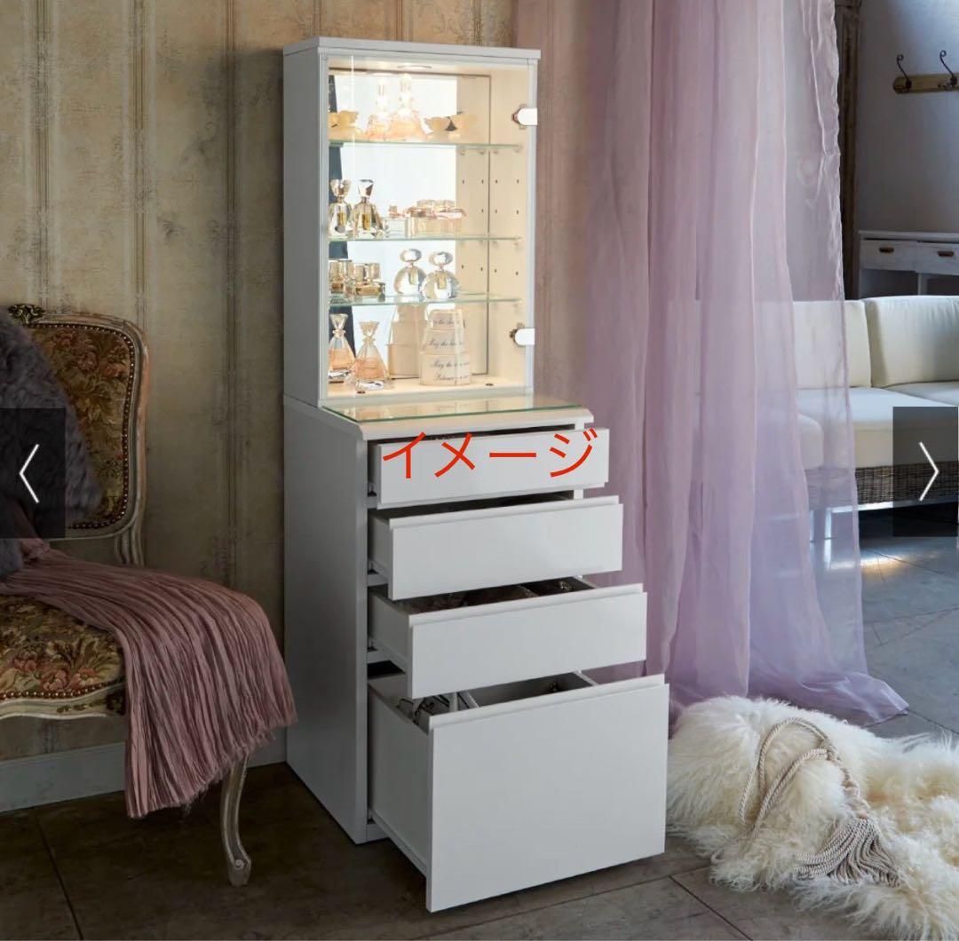 【新品未使用】LEDライト付女優ドレッサー60cmホワイト