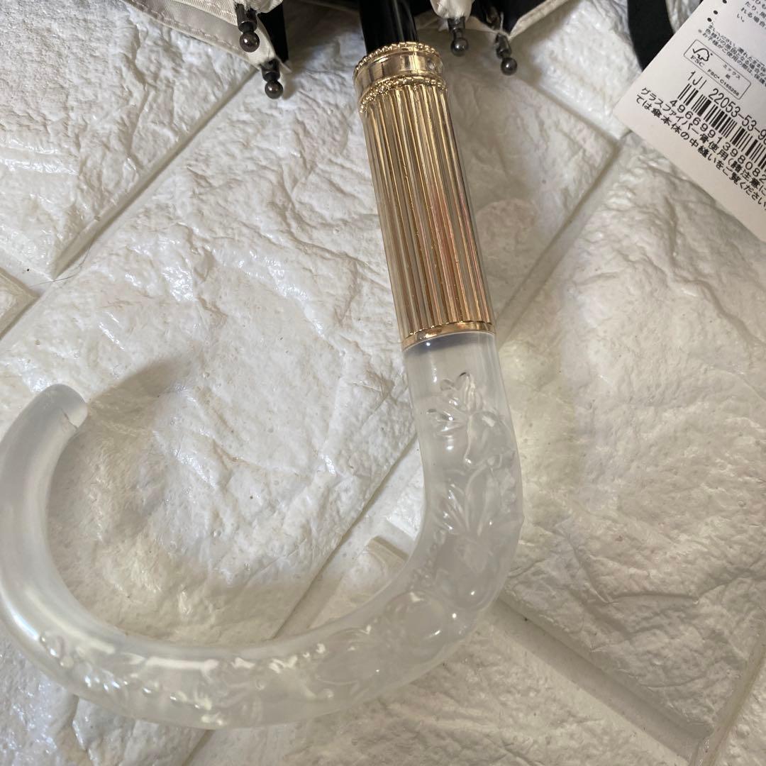 新品JILL STUART 折りたたみ日傘 ブラック/ホワイト　ジルスチュアート