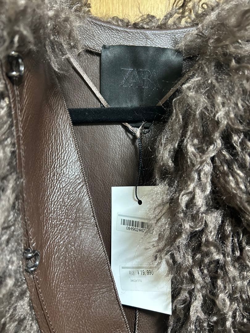 お値下げ！ZARAフェイクファーコート ブラウン S新品未使用！