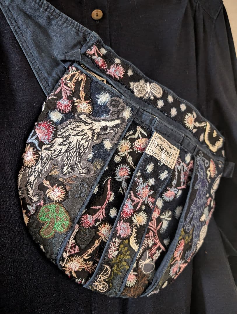 祝新春❗️《吉田カバンとWolf＆flower》古布藍染　ミナ　PJC　バッグ