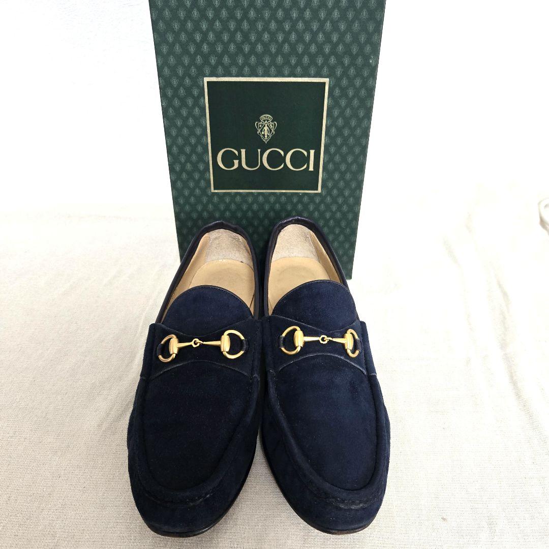 【状態良】GUCCI ホースビットスエードローファー　グッチローファー