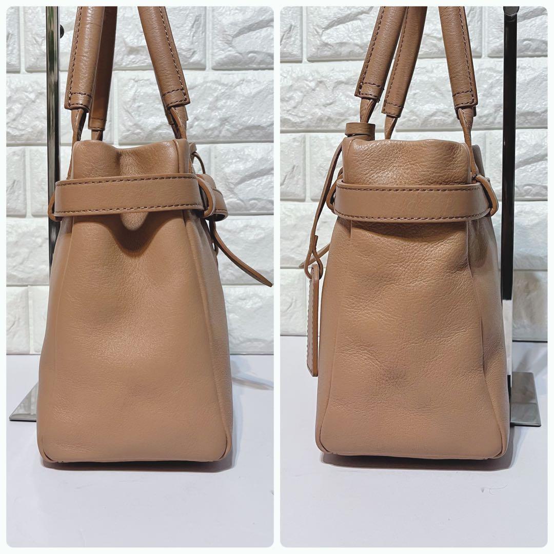 【限定色 美品】土屋鞄 レザー ハンドバッグ ミニトート キャメルベージュ