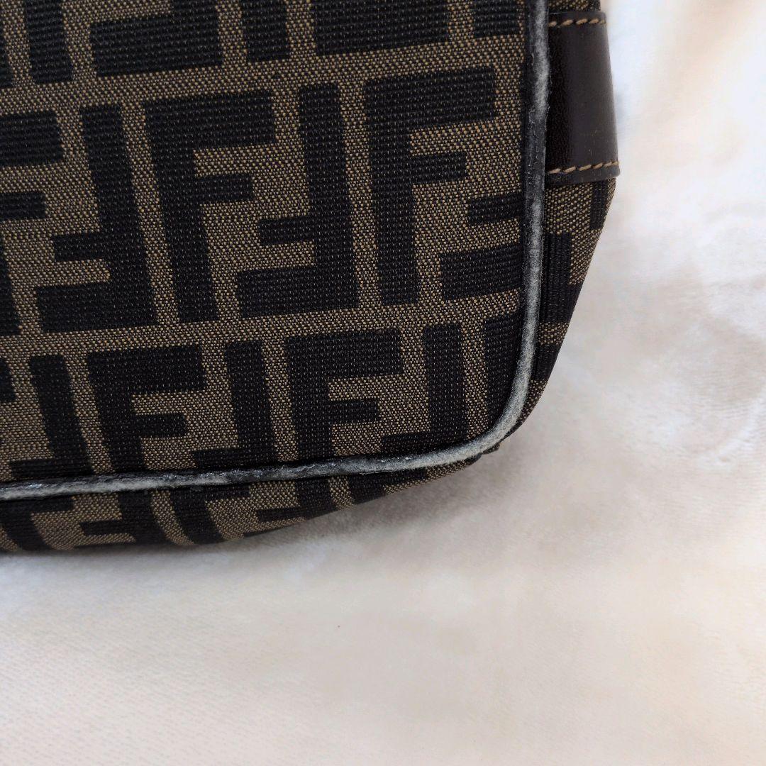 状態難 FENDI フェンディ ズッカ 柄バニティバッグ ブラウン 茶