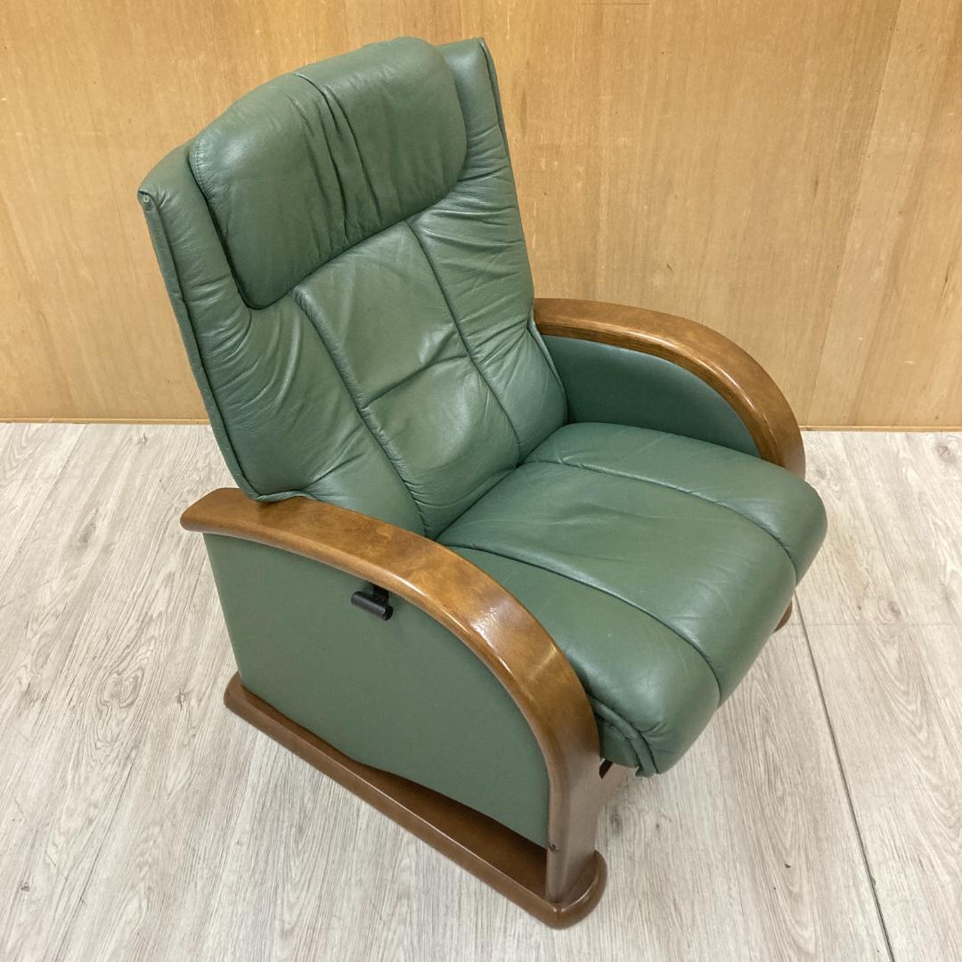 冨士ファニチア　リクライニングソファ　シングルソファ　本革