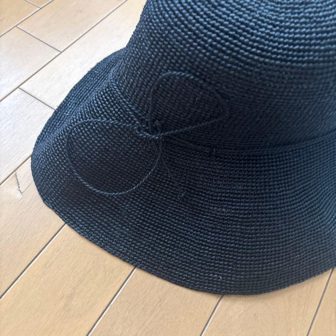 HELEN KAMINSKI ブラック 麦わら帽子 収納袋付き
