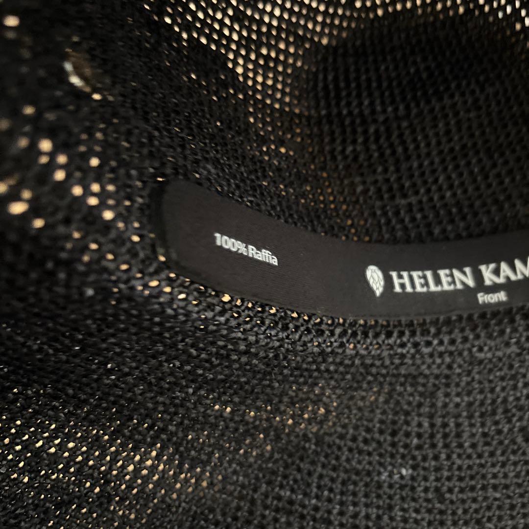 HELEN KAMINSKI ブラック 麦わら帽子 収納袋付き